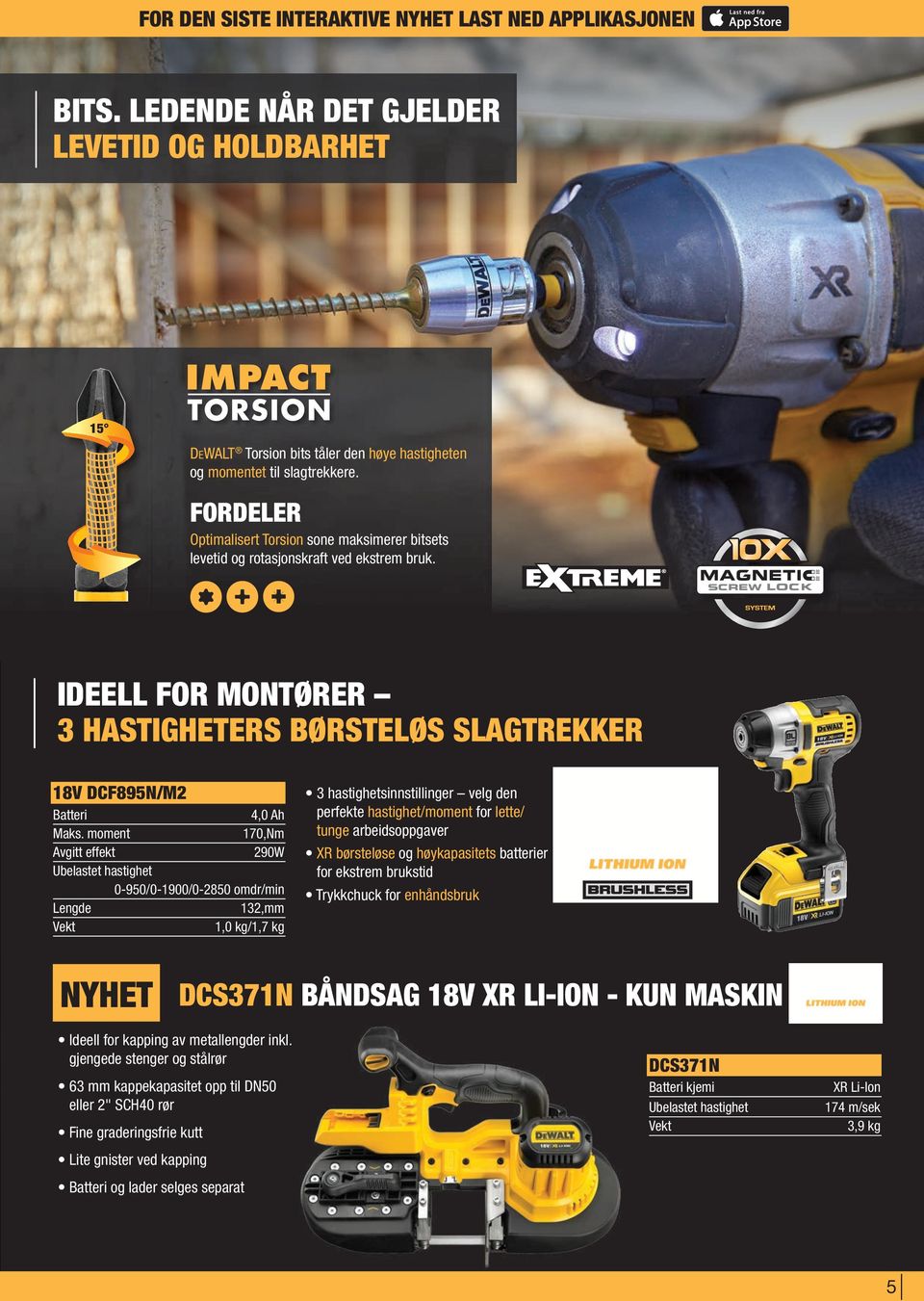 moment 170,Nm Avgitt effekt 290W Ubelastet hastighet 0-950/0-1900/0-2850 omdr/min Lengde 132,mm Vekt 1,0 kg/1,7 kg 3 hastighetsinnstillinger velg den perfekte hastighet/moment for lette/ tunge