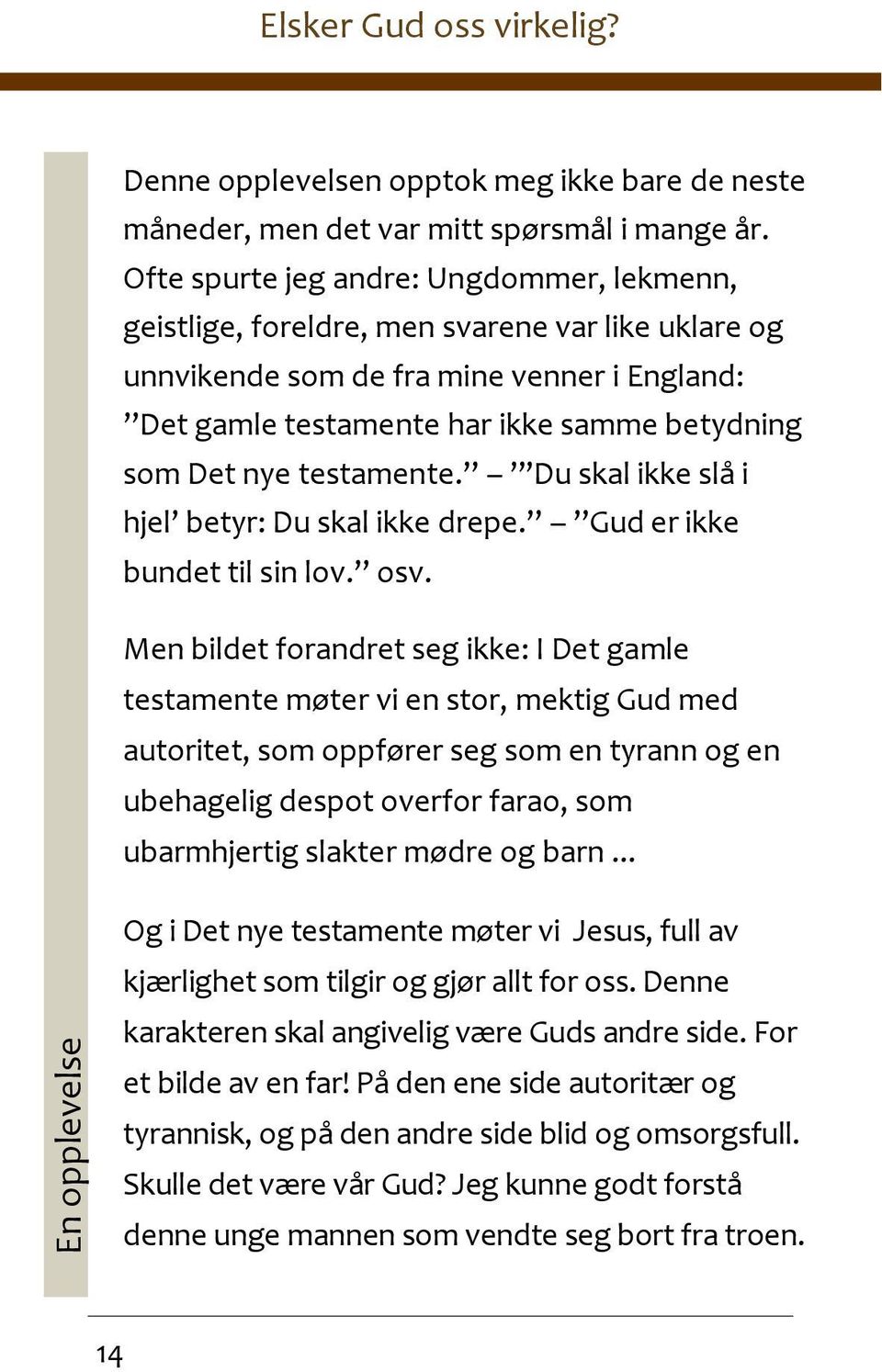 testamente. Du skal ikke slå i hjel betyr: Du skal ikke drepe. Gud er ikke bundet til sin lov. osv.