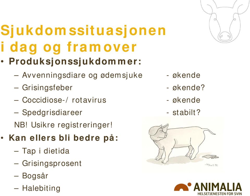 Coccidiose-/ rotavirus - økende Spedgrisdiareer - stabilt? NB!