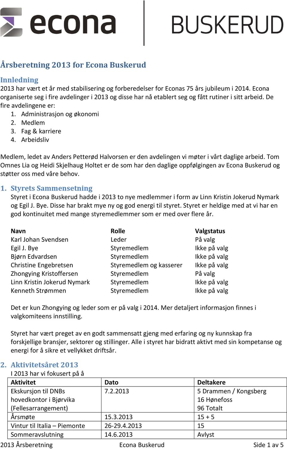 Arbeidsliv Medlem, ledet av Anders Petterød Halvorsen er den avdelingen vi møter i vårt daglige arbeid.