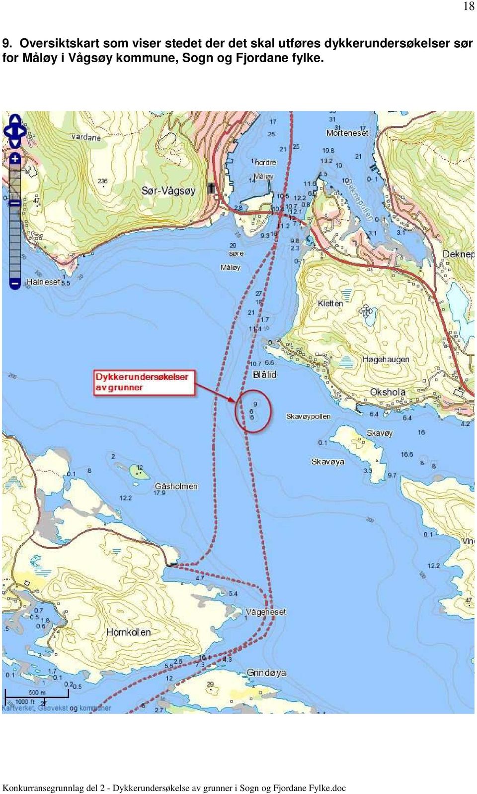 dykkerundersøkelser sør for Måløy