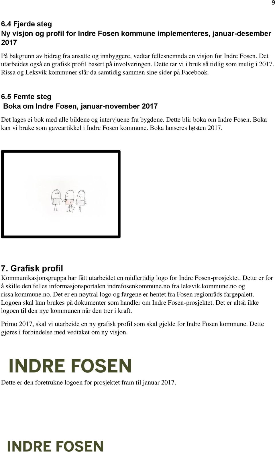 5 Femte steg Boka om Indre Fosen, januar-november 2017 Det lages ei bok med alle bildene og intervjuene fra bygdene. Dette blir boka om Indre Fosen.