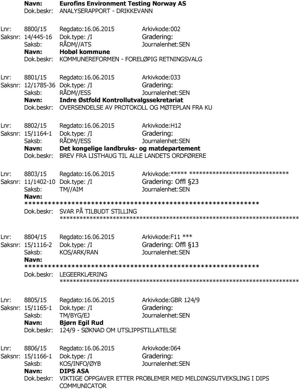 type: /I Saksb: RÅDM//ESS Journalenhet:SEN Indre Østfold Kontrollutvalgssekretariat Dok.beskr: OVERSENDELSE AV PROTOKOLL OG MØTEPLAN FRA KU Lnr: 8802/15 Regdato:16.06.