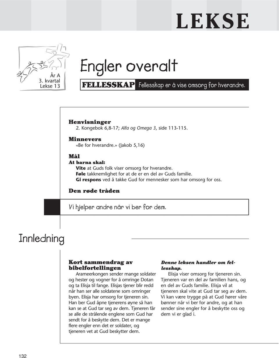 Den røde tråden Vi hjelper andre når vi ber for dem. Innledning Kort sammendrag av bibelfortellingen Arameerkongen sender mange soldater og hester og vogner for å omringe Dotan og ta Elisja til fange.