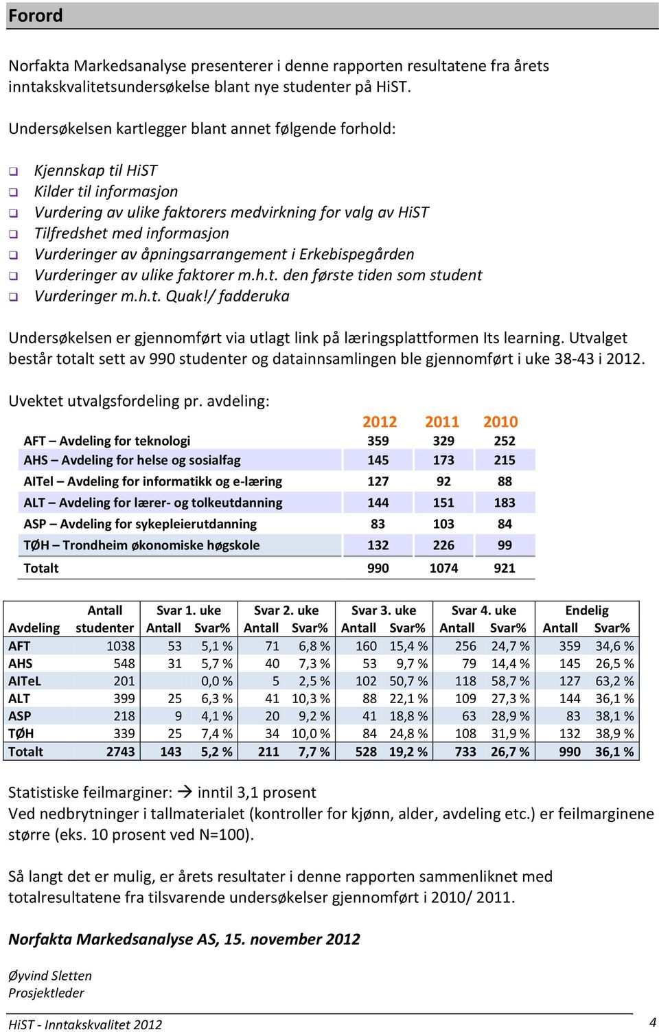 åpningsarrangement i Erkebispegården Vurderinger av ulike faktorer m.h.t. den første tiden som student Vurderinger m.h.t. Quak!