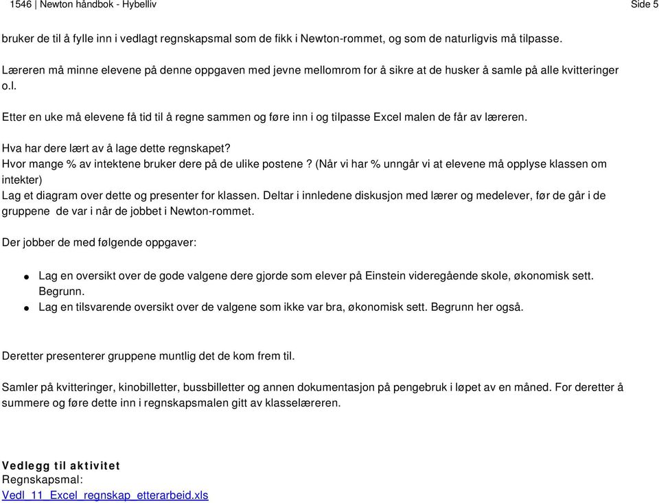 Hva har dere lært av å lage dette regnskapet? Hvor mange % av intektene bruker dere på de ulike postene?