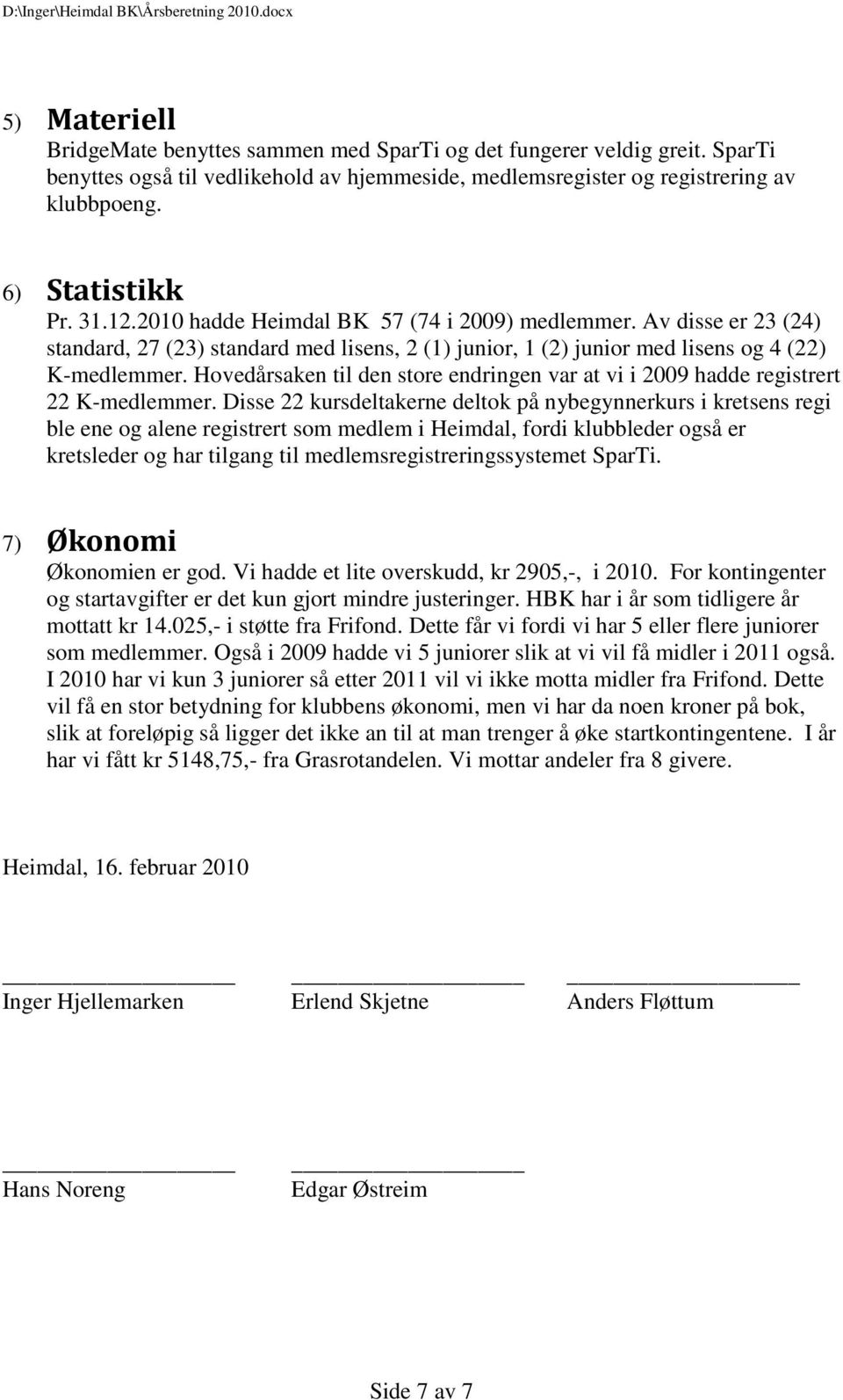 Hovedårsaken til den store endringen var at vi i 2009 hadde registrert 22 K-medlemmer.