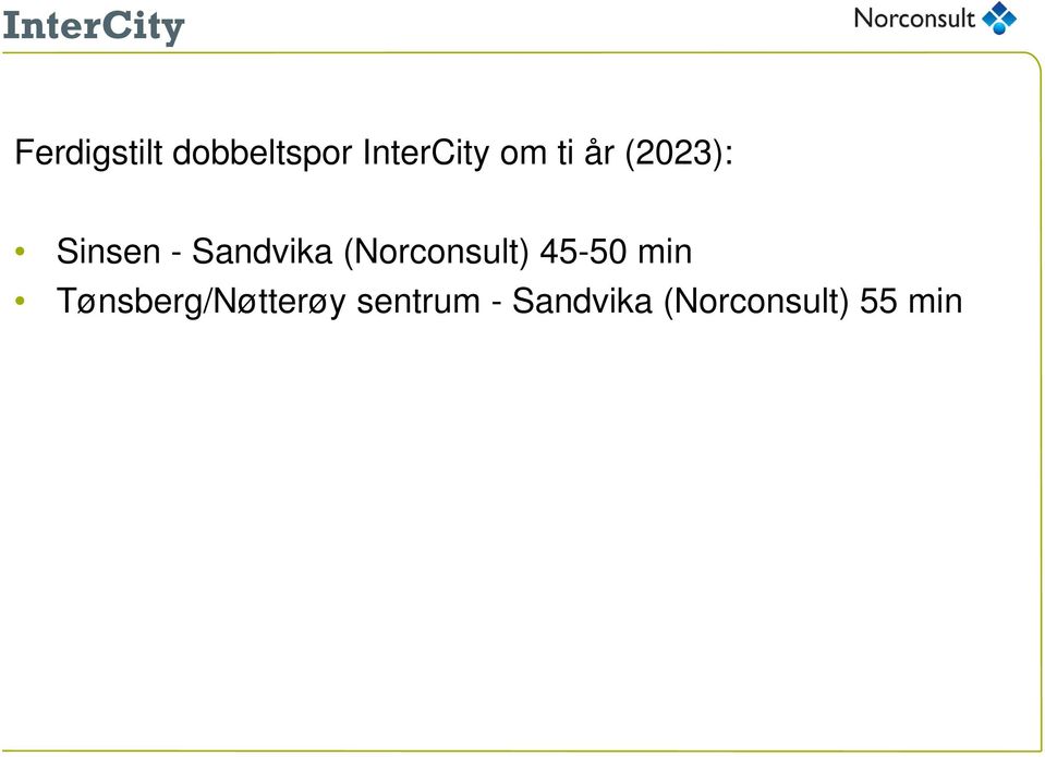 Sandvika (Norconsult) 45-50 min