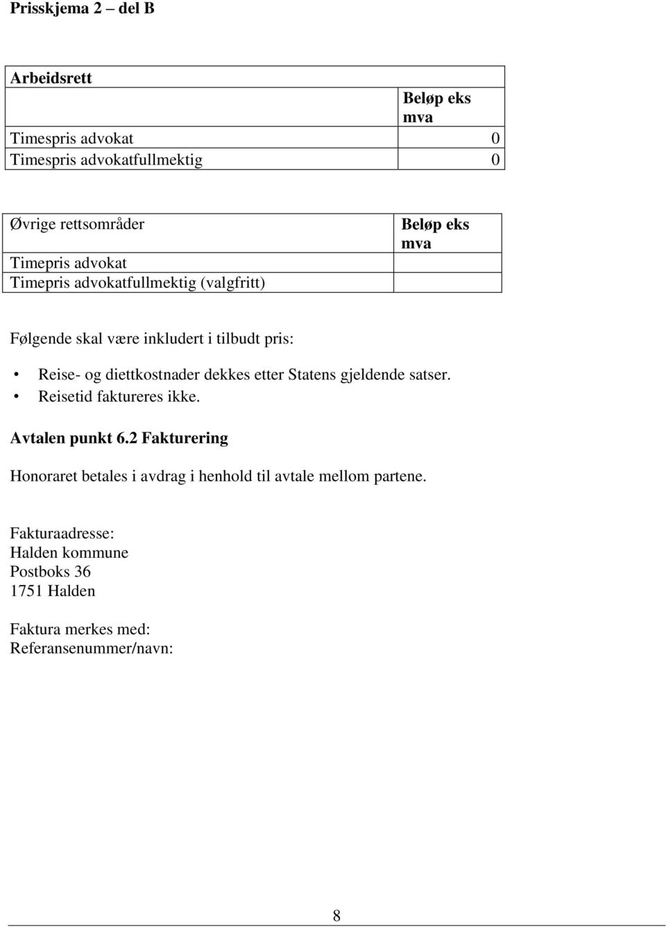 diettkostnader dekkes etter Statens gjeldende satser. Reisetid faktureres ikke. Avtalen punkt 6.