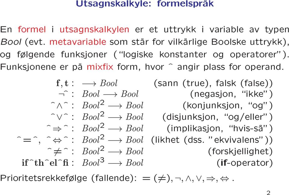 og er pa mixx form, hvor ^ angir plass for operand.