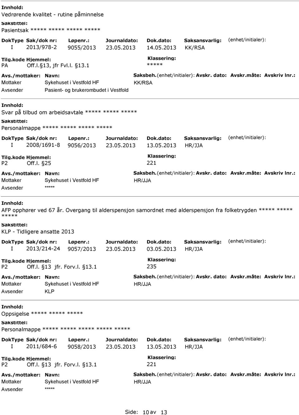 2013 KK/RSA KK/RSA Pasient- og brukerombudet i Vestfold Svar på tilbud om arbeidsavtale 2008/1691-8