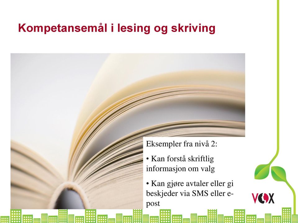 skriftlig informasjon om valg Kan