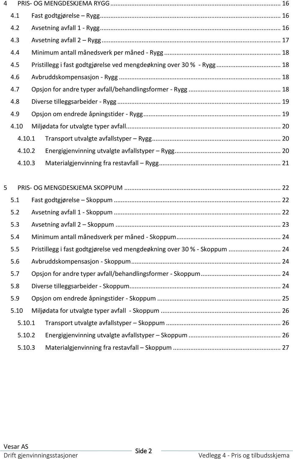 .. 19 4.9 Opsjon om endrede åpningstider - Rygg... 19 4.10 Miljødata for utvalgte typer avfall... 20 4.10.1 Transport utvalgte avfallstyper Rygg... 20 4.10.2 Energigjenvinning utvalgte avfallstyper Rygg.