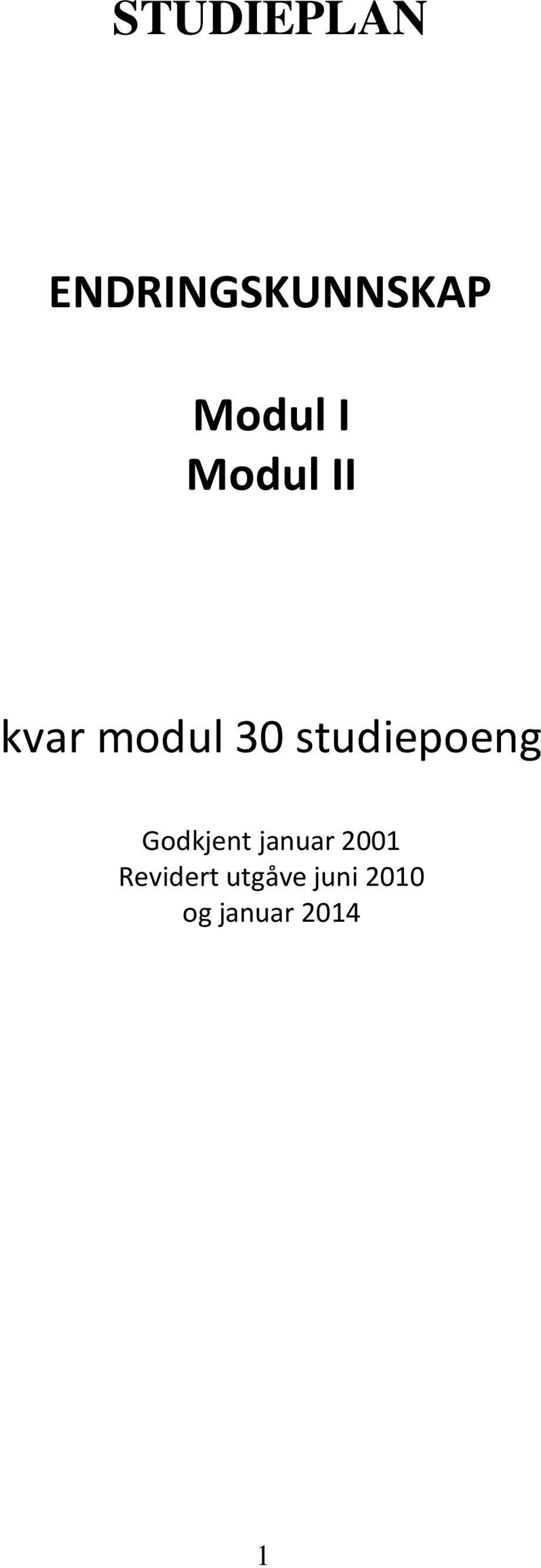 studiepoeng Godkjent januar 2001