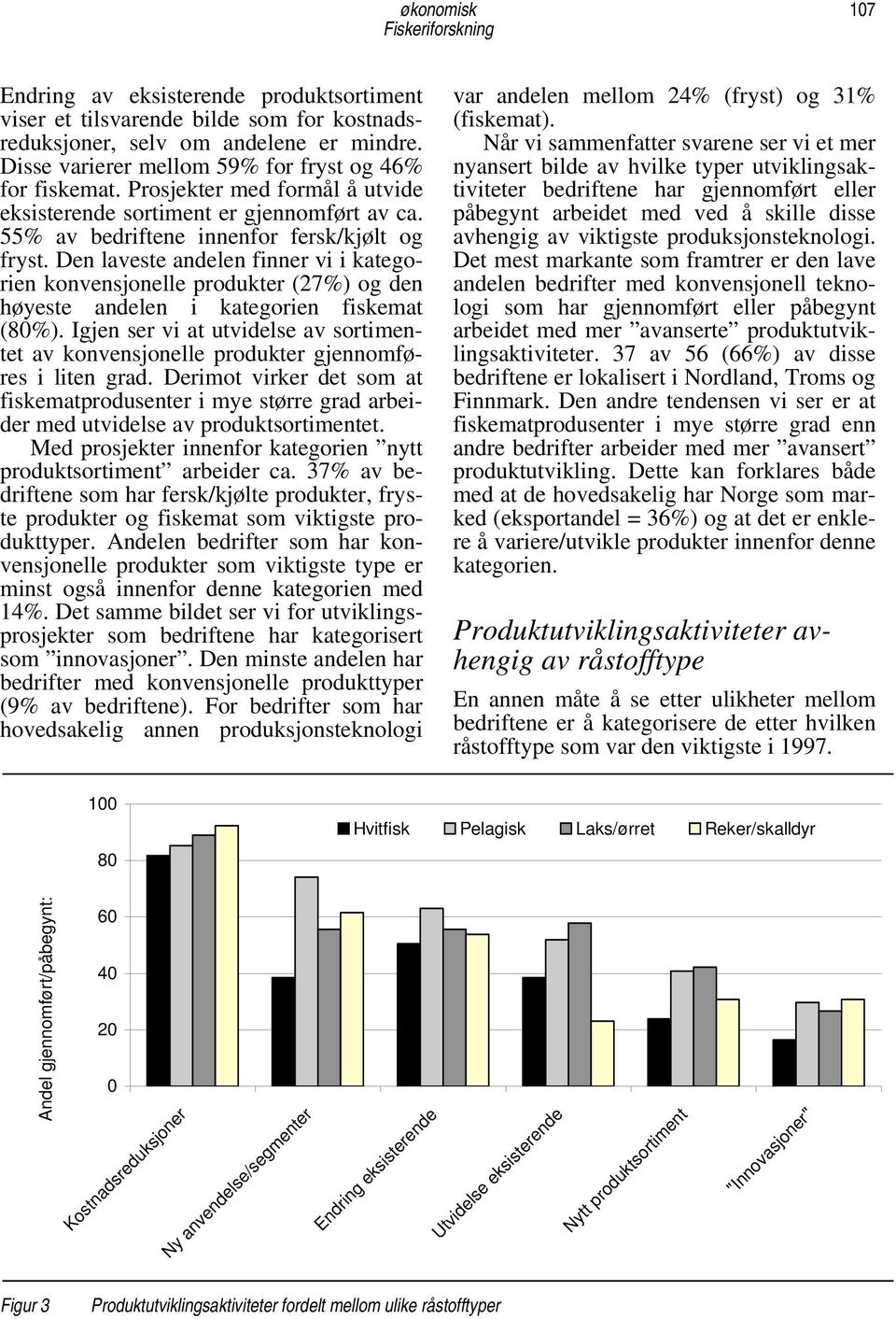 Den laveste andelen finner vi i kategorien konvensjonelle produkter (27%) og den høyeste andelen i kategorien fiskemat (80%).