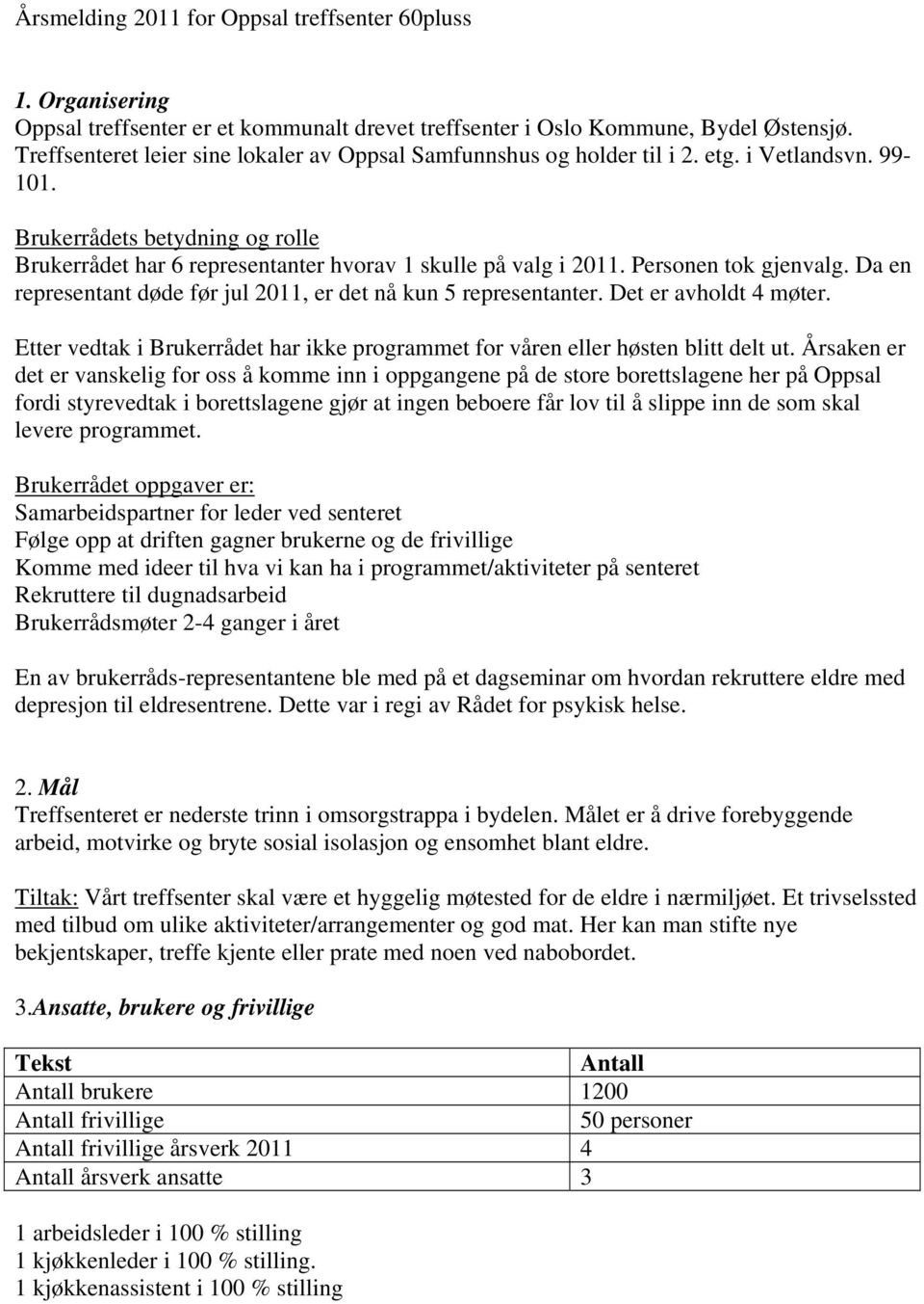 Personen tok gjenvalg. Da en representant døde før jul 2011, er det nå kun 5 representanter. Det er avholdt 4 møter.