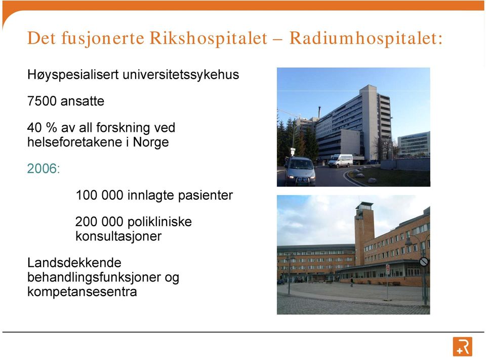 helseforetakene i Norge 2006: 100 000 innlagte pasienter 200 000