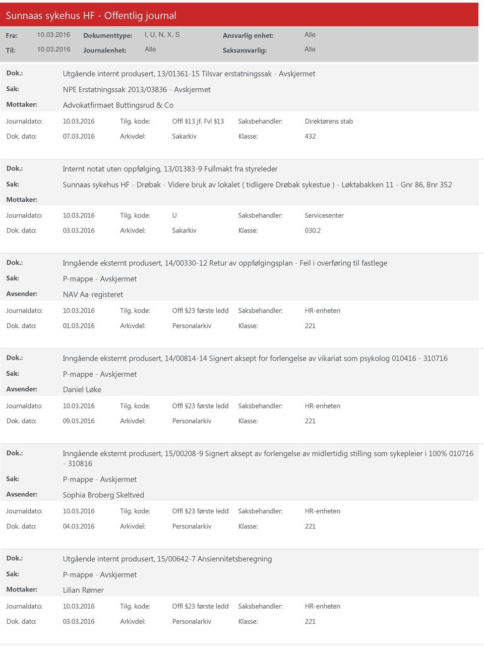 2016 Arkivdel: Sakarkiv 432 Internt notat uten oppfølging, 13/01383-9 Fullmakt fra styreleder Sunnaas sykehus HF - Drøbak - Videre bruk av lokalet ( tidligere Drøbak sykestue ) - Løktabakken 11 - Gnr