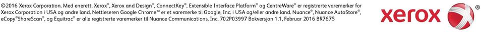 for Xerox Corporation i USA og andre land. Nettleseren Google Chrome er et varemerke til Google, Inc.