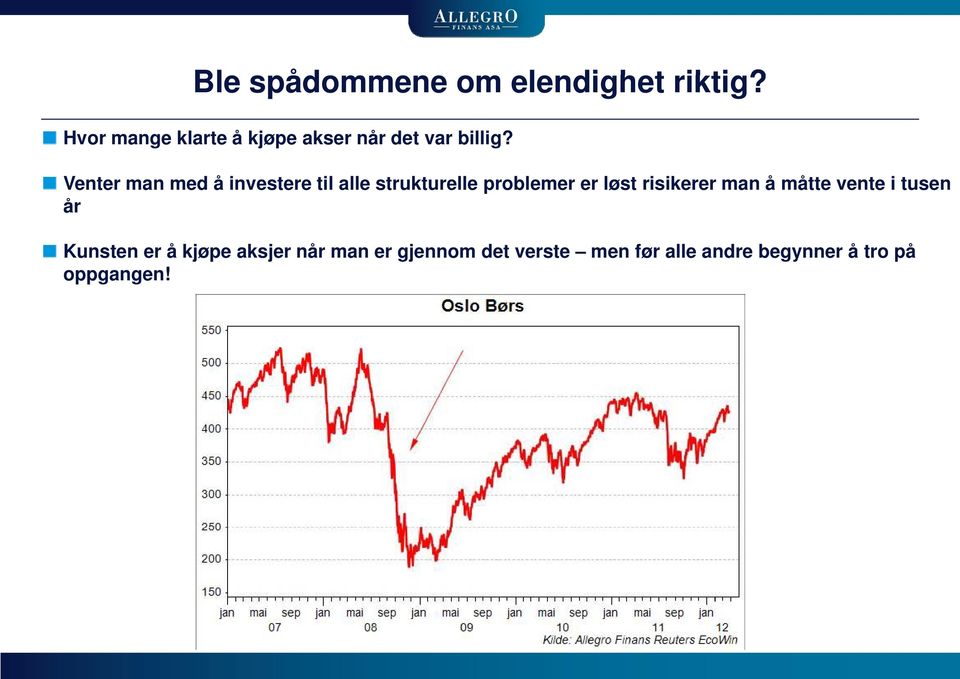 Venter man med å investere til alle strukturelle år problemer er løst