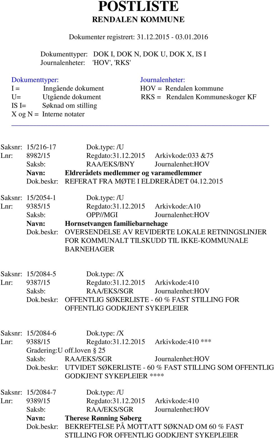 beskr: OVERSENDELSE AV REVIDERTE LOKALE RETNINGSLINJER FOR KOMMUNALT TILSKUDD TIL IKKE-KOMMUNALE BARNEHAGER Saksnr: 15/2084-5 Dok.type: /X Lnr: 9387/15 Regdato:31.12.2015 Arkivkode:410 Dok.