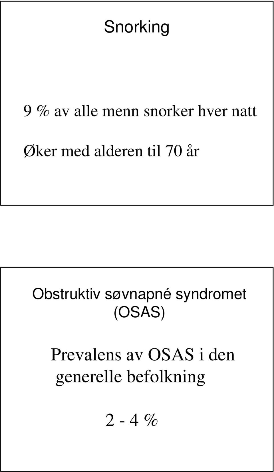 Obstruktiv søvnapné syndromet (OSAS)