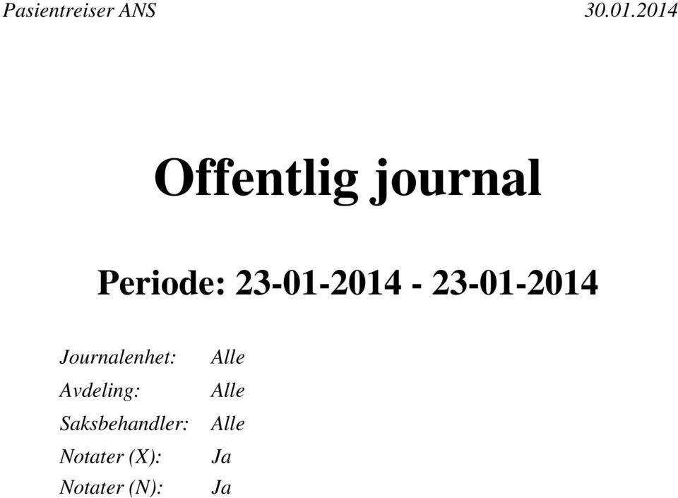 Journalenhet: Avdeling: