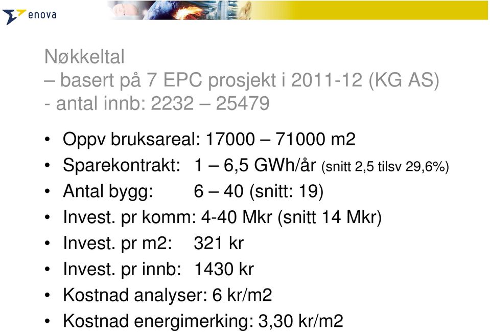 bygg: 6 40 (snitt: 19) Invest. pr komm: 4-40 Mkr (snitt 14 Mkr) Invest.