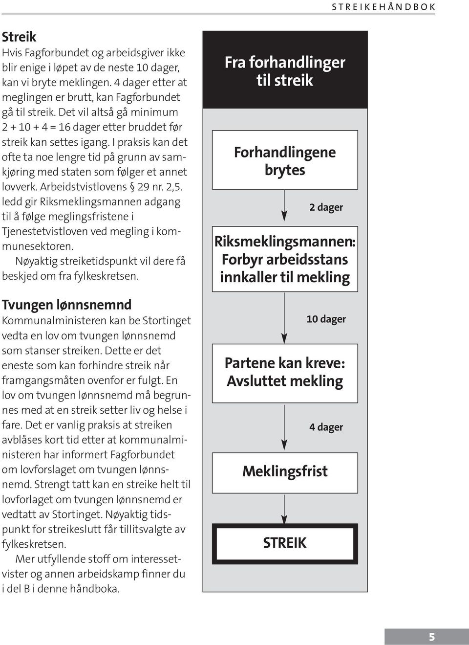 Arbeidstvistlovens 29 nr. 2,5. ledd gir Riksmeklingsmannen adgang til å følge meglingsfristene i Tjenestetvistloven ved megling i kommunesektoren.