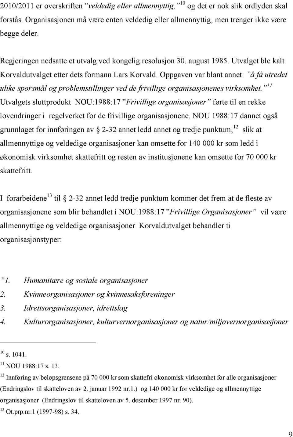 Oppgaven var blant annet: å få utredet ulike spørsmål og problemstillinger ved de frivillige organisasjonenes virksomhet.