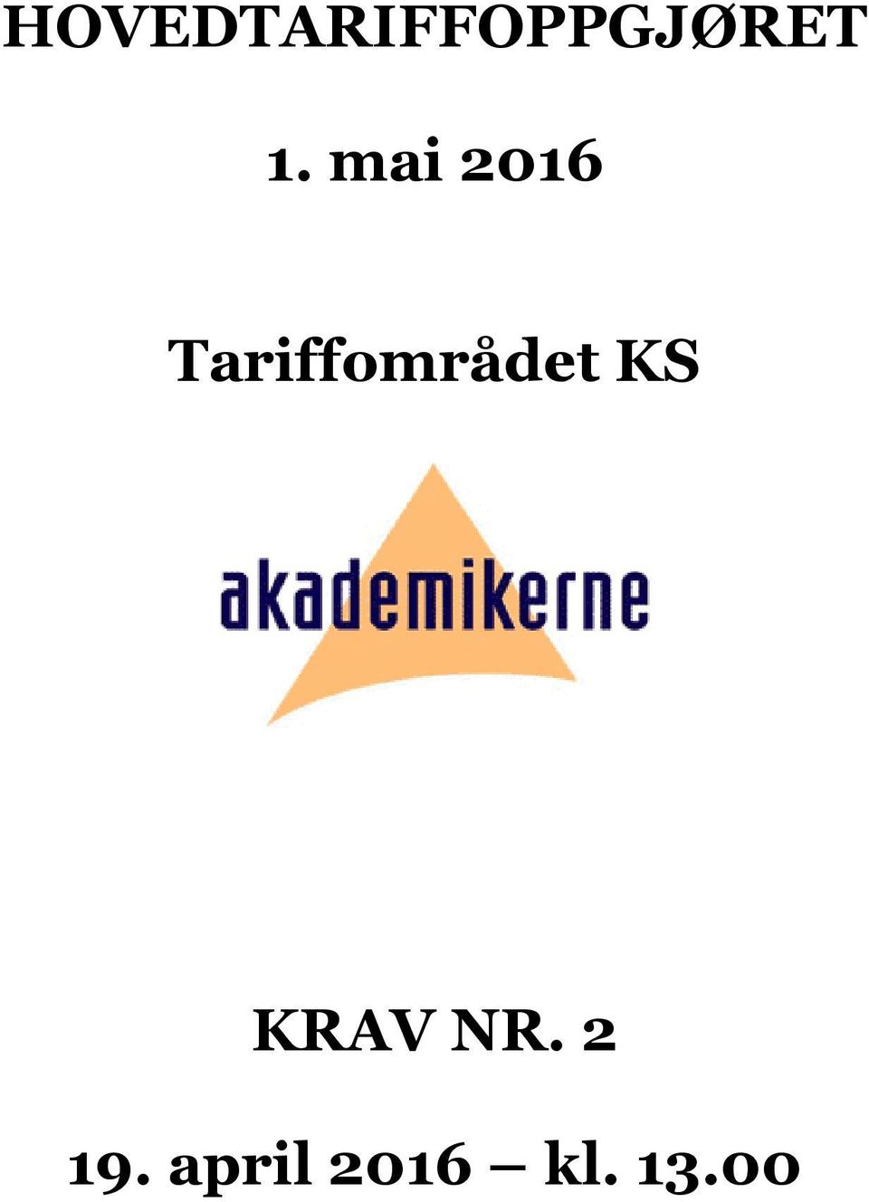 Tariffområdet KS KRAV