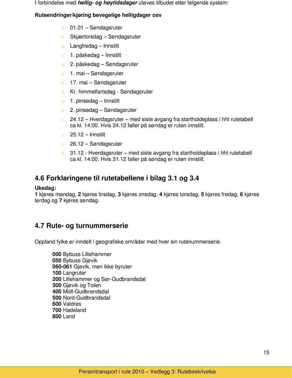 12 Hverdagsruter med siste avgang fra starthldeplass i hht rutetabell ca kl. 14:00. Hvis 24.12 faller på søndag er ruten innstilt. 25.12 Innstilt 26.12 Søndagsruter 31.