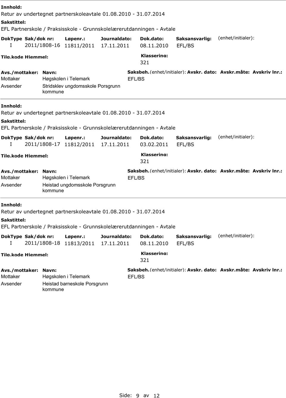 2011 Heistad ungdomsskole orsgrunn Saksbeh. Avskr. dato: Avskr.måte: Avskriv lnr.