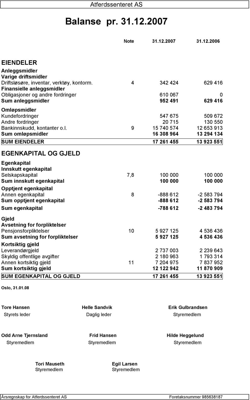 Bankinnskudd, kontanter o.l.