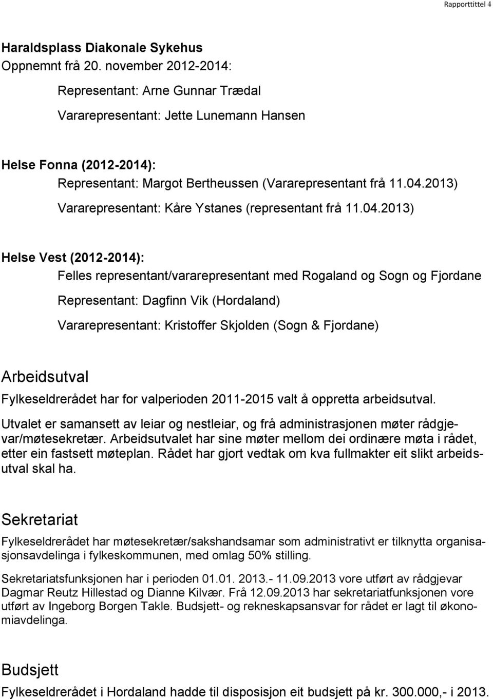 2013) Vararepresentant: Kåre Ystanes (representant frå 11.04.