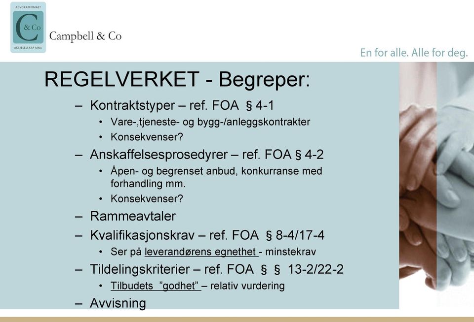 FOA 4-2 Åpen- og begrenset anbud, konkurranse med forhandling mm. Konsekvenser?