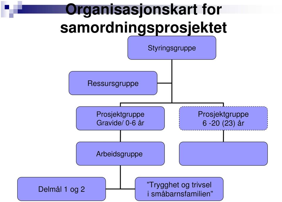 Gravide/ 0-6 år Prosjektgruppe 6-20 (23) år