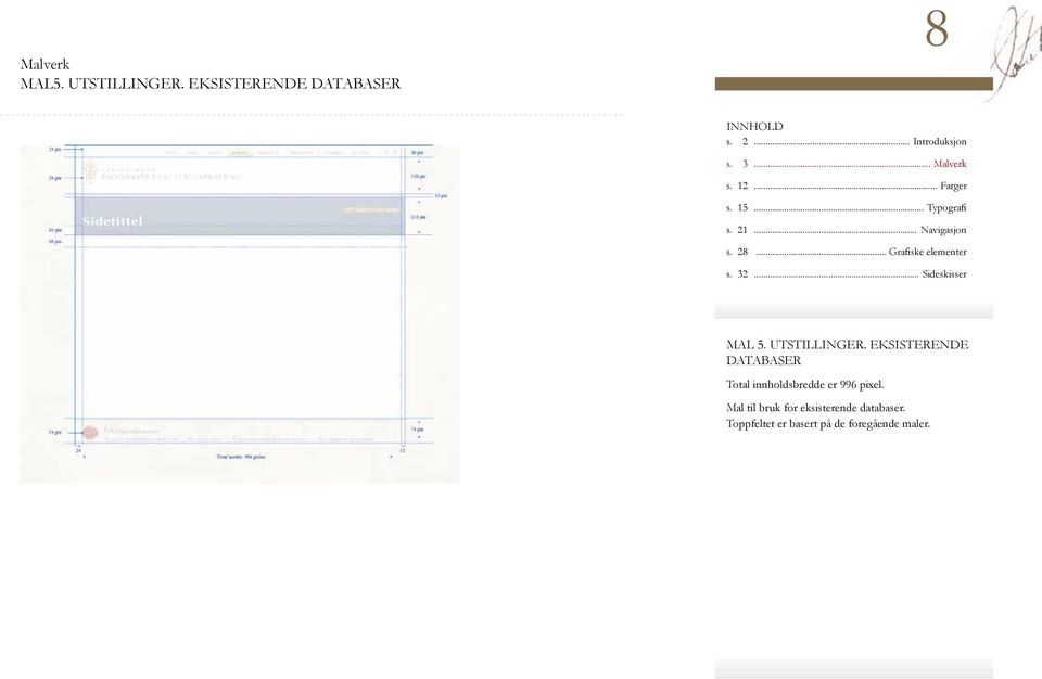 EKSISTERENDE DATABASER Total innholdsbredde er 996