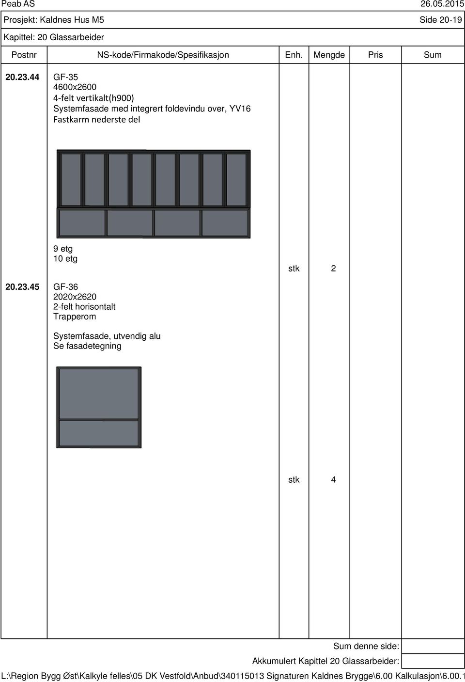 integrert foldevindu over, YV16 Fastkarm nederste del 9 etg 10