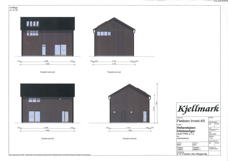 prosjekt. frtdsbolger HUS TYPE 2.1 C Flnavn nallanso n h6dsbolg 2.1C.3rchc.119.