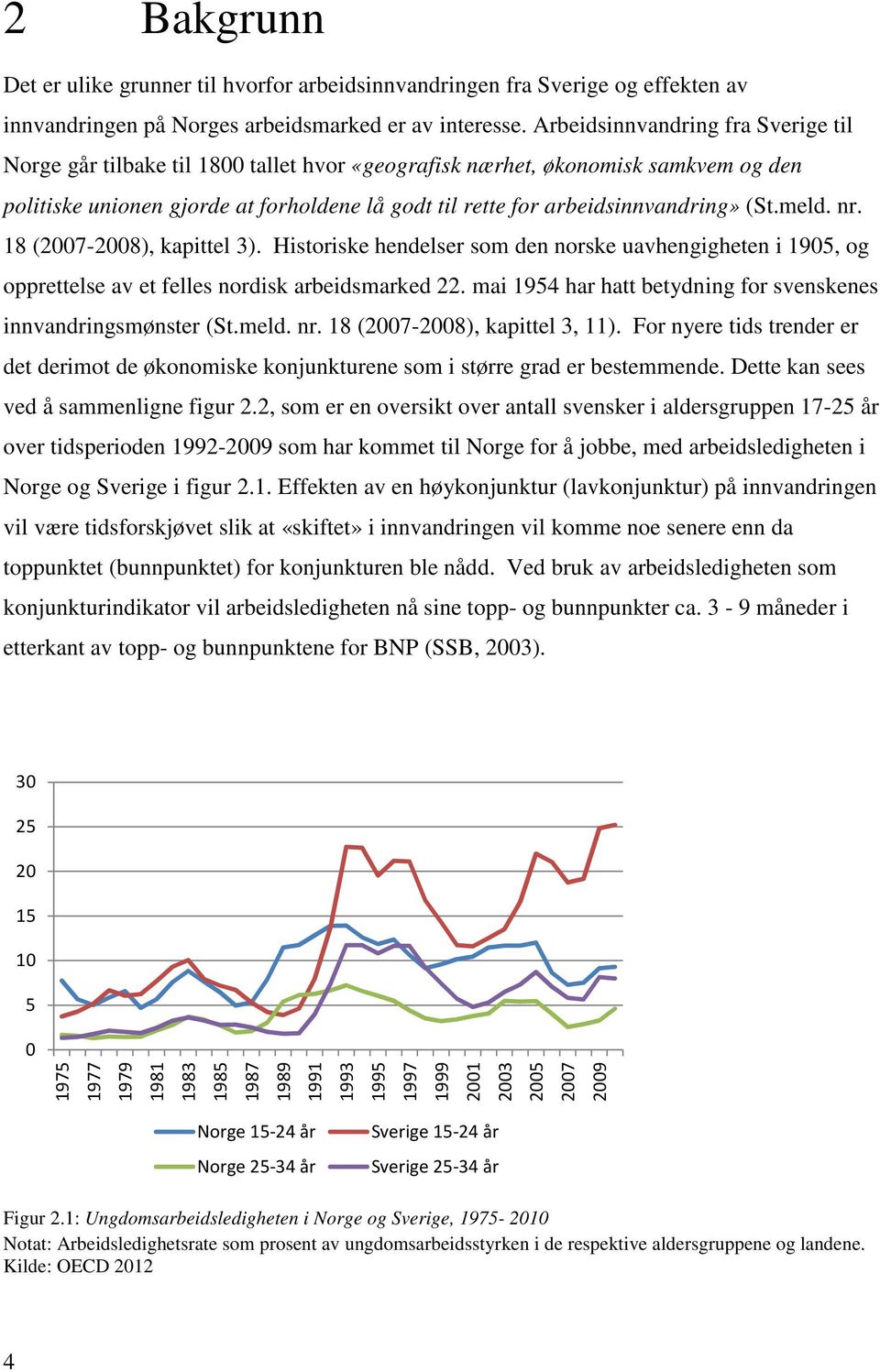 (St.meld. nr. 18 (2007-2008), kapittel 3). Historiske hendelser som den norske uavhengigheten i 1905, og opprettelse av et felles nordisk arbeidsmarked 22.