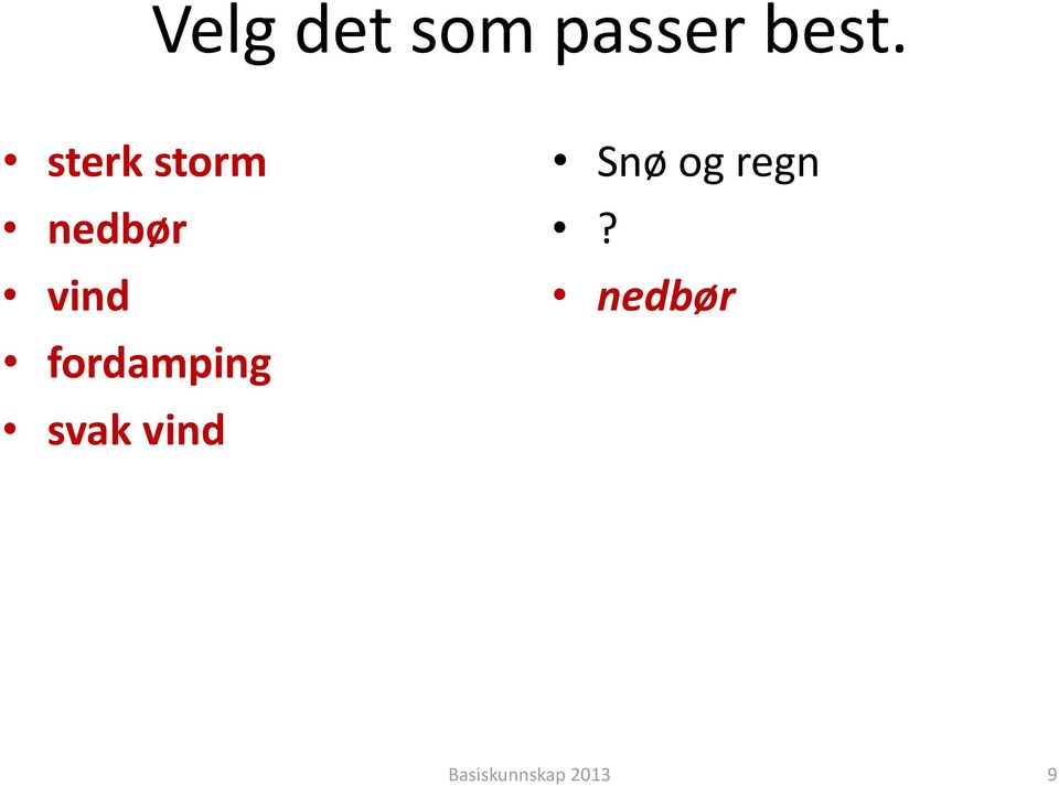 fordamping svak vind Snø og