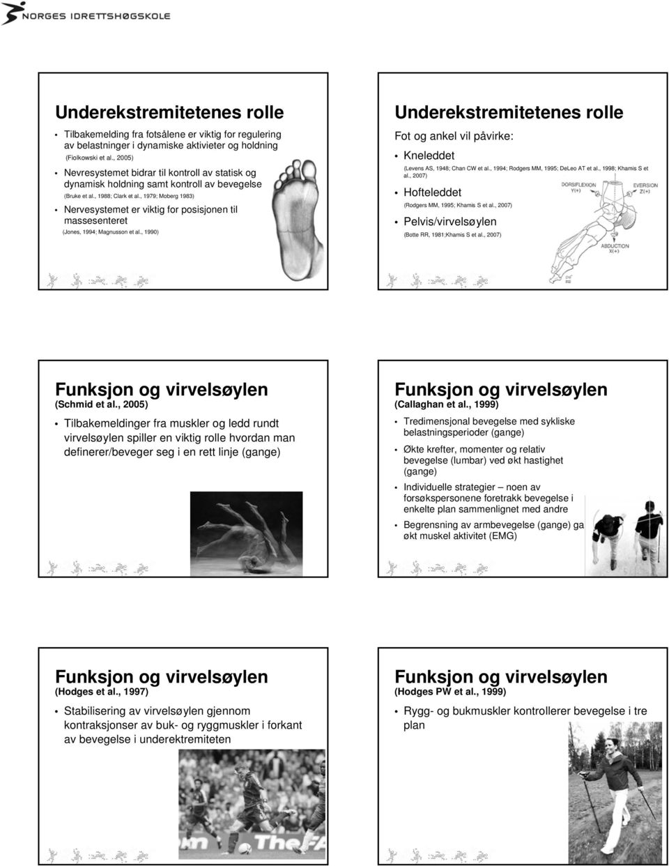 , 1979; Moberg 1983) Nervesystemet er viktig for posisjonen til massesenteret (Jones, 1994; Magnusson et al.