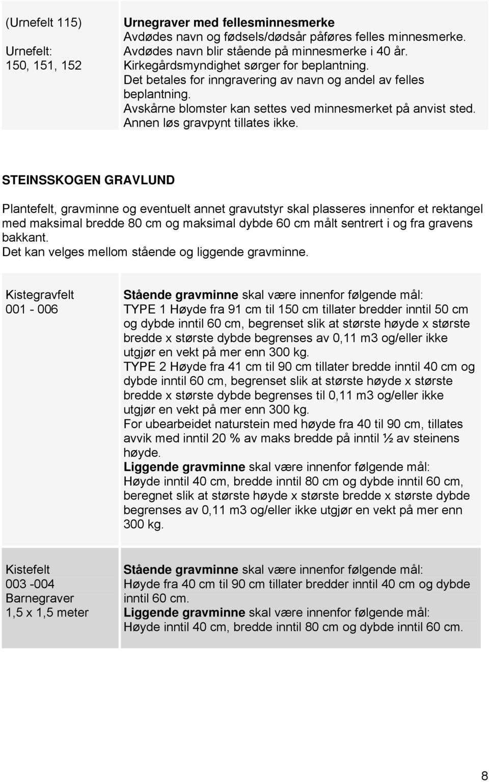 Annen løs gravpynt tillates ikke.