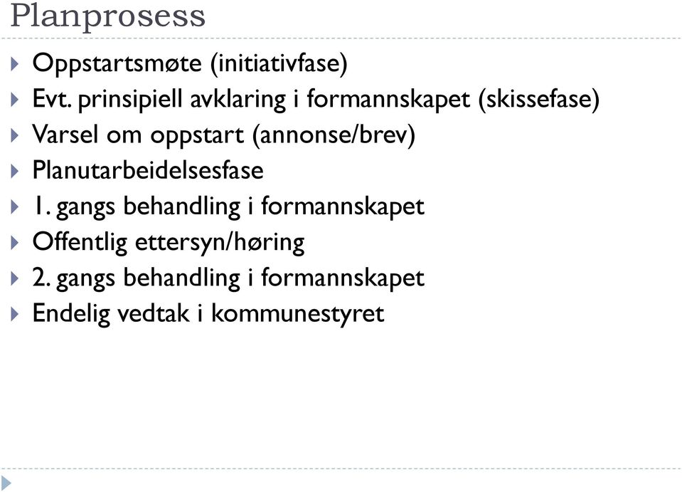 (annonse/brev) Planutarbeidelsesfase 1.