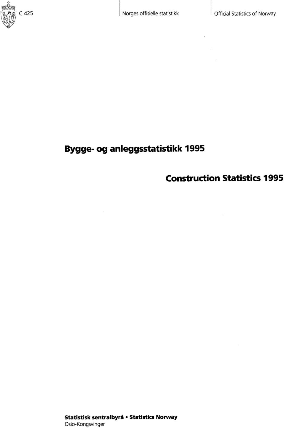 anleggsstatistikk 1995 Construction
