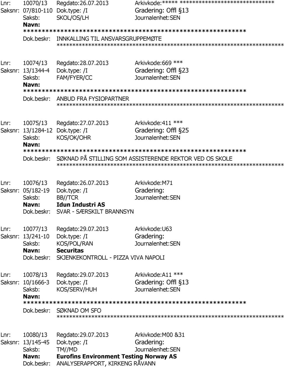 beskr: ANBUD FRA FYSIOPARTNER ************ Lnr: 10075/13 Regdato:27.07.2013 Arkivkode:411 *** Saksnr: 13/1284-12 Dok.type: /I Gradering: Offl 25 Saksb: KOS/OK/OHR Journalenhet:SEN Dok.