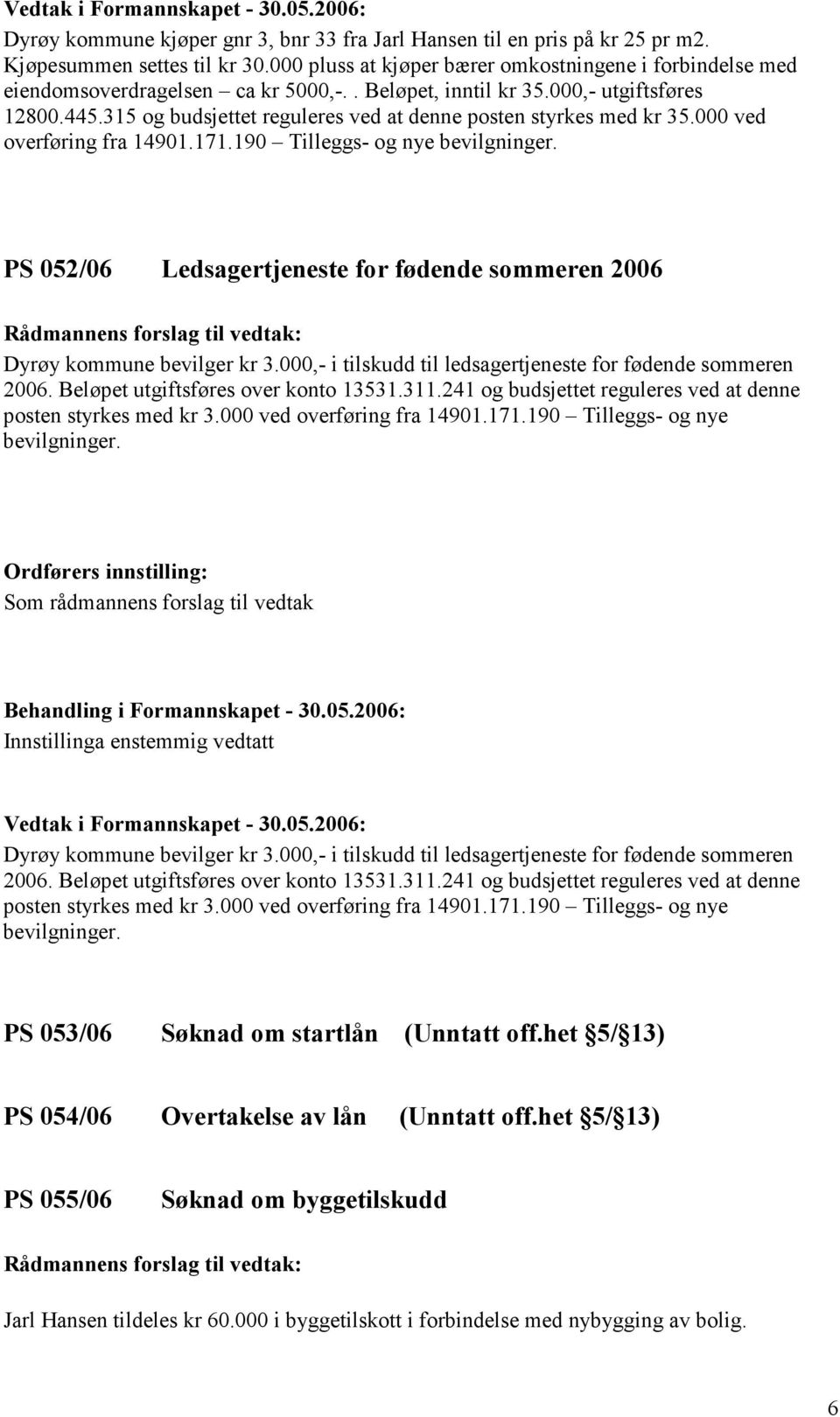 315 og budsjettet reguleres ved at denne posten styrkes med kr 35.000 ved overføring fra 14901.171.190 Tilleggs- og nye bevilgninger.