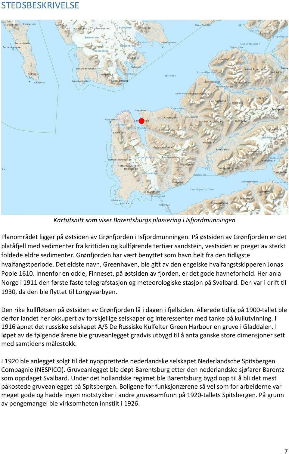 Grønfjorden har vært benyttet som havn helt fra den tidligste hvalfangstperiode. Det eldste navn, Greenhaven, ble gitt av den engelske hvalfangstskipperen Jonas Poole 1610.