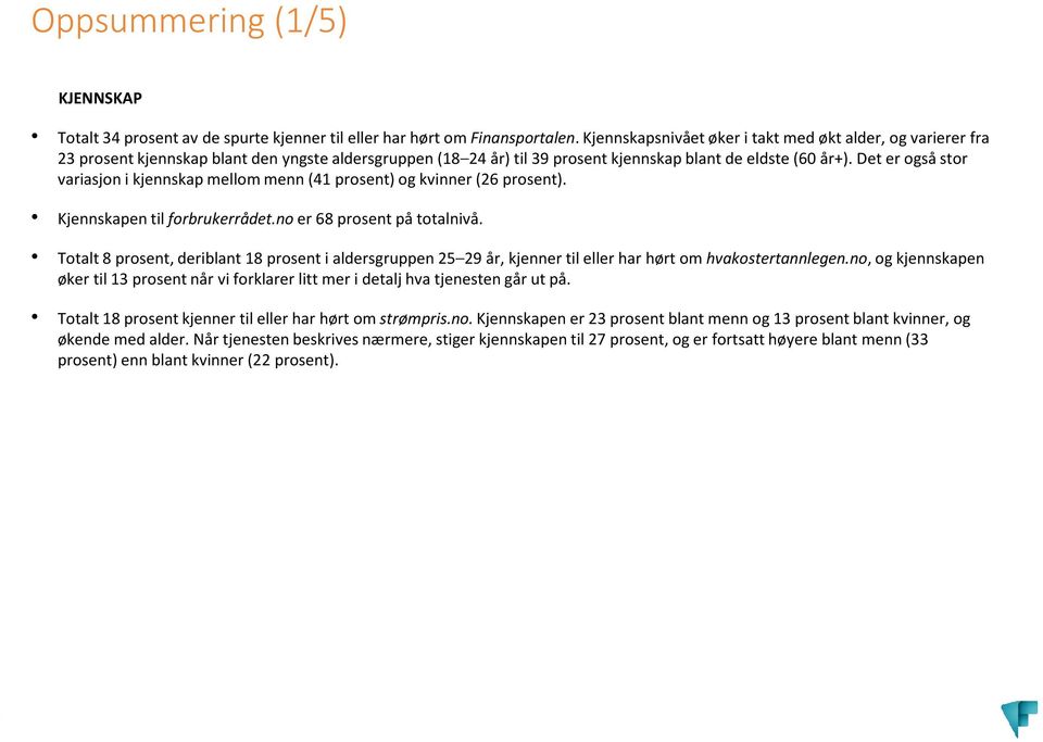 Det er også stor variasjon i kjennskap mellom menn (41 prosent) og kvinner (26 prosent). Kjennskapen til forbrukerrådet.noer 68 prosent på totalnivå.